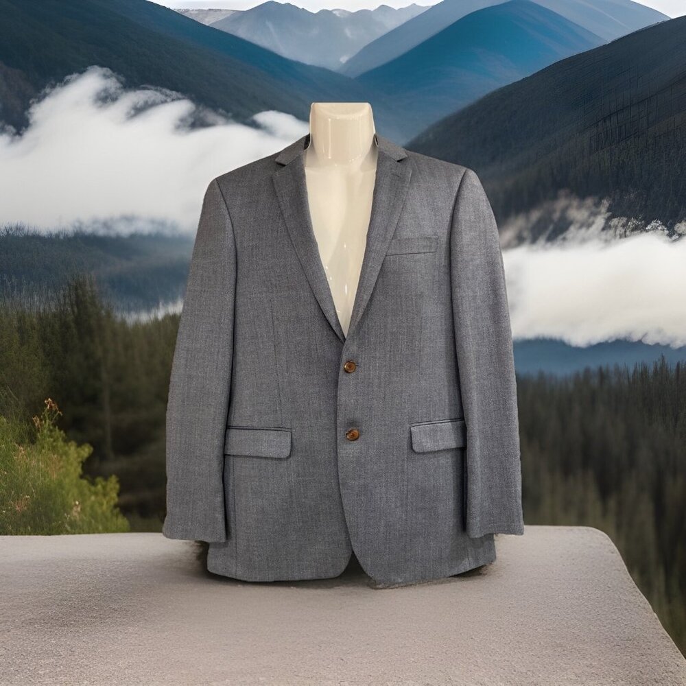 Ralph By Ralph Lauren Men’s 40L Silk Wool Blend Blue White Micro Dots Blazer Wed